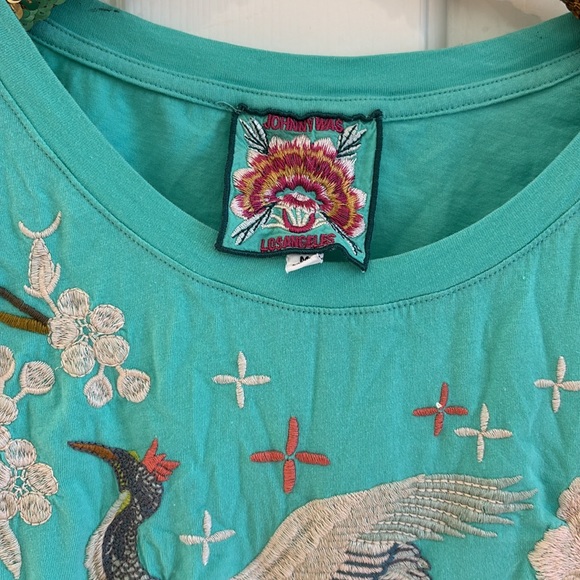 Blue Embroidered Bird Top - Picture 3 of 6